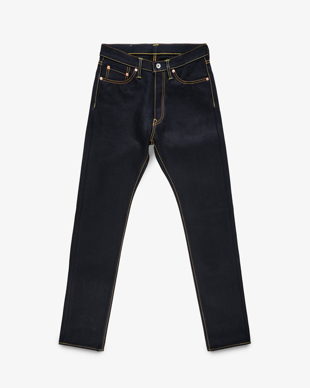 25oz Selvedge Denim Relaxed Tapered Cut Jeans - Indigo/Black
