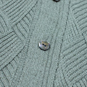Basketweave Raglan Sleeve Shawl Cardigan In Seafoam Green Suvin Cotton And Paper