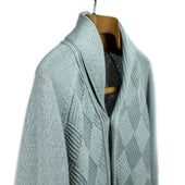 Basketweave Raglan Sleeve Shawl Cardigan In Seafoam Green Suvin Cotton And Paper