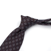 Basketweave Silk And Linen Tie White And Olive Square Neat Jacquard