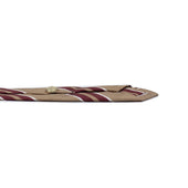 Linen And Silk Herringbone Tie With Burgundy And White Printed Stripes