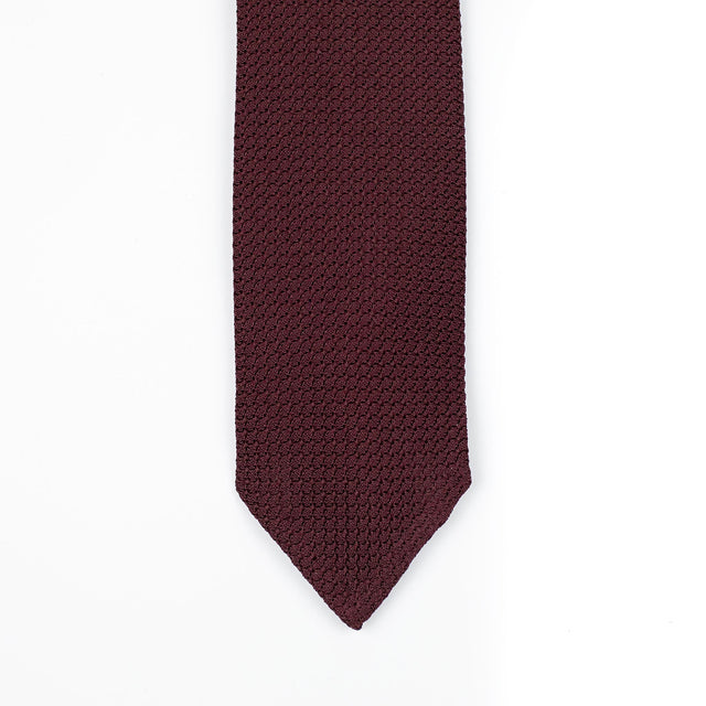 Burgundy hand-rolled untipped grenadine tie