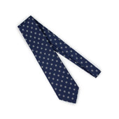 Woven Silk Tie Sky Blue And Silver Neat Medallion Print