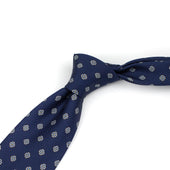 Woven Silk Tie Sky Blue And Silver Neat Medallion Print