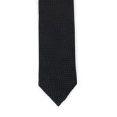 Black hand-rolled untipped grenadine tie