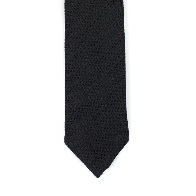 Black hand-rolled untipped grenadine tie