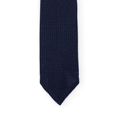 Navy hand-rolled untipped grenadine tie