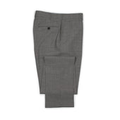 Flatiron flat-front high-rise wide trousers in taupe fresco wool