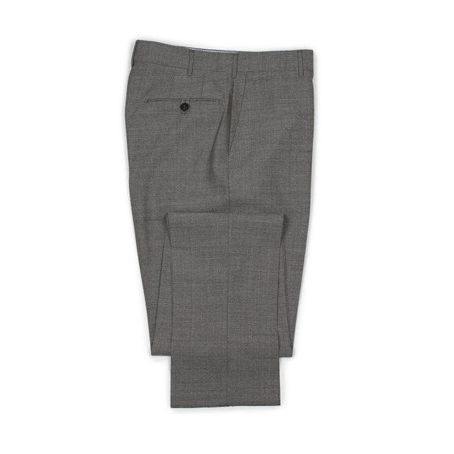 Flatiron flat-front high-rise wide trousers in taupe fresco wool