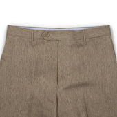 Flatiron Flat Front High Rise Wide Trousers In Linen Twill