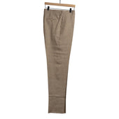 Flatiron Flat Front High Rise Wide Trousers In Linen Twill