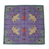 Bandana In Purple Ispahan Folk Pattern Cotton Voile
