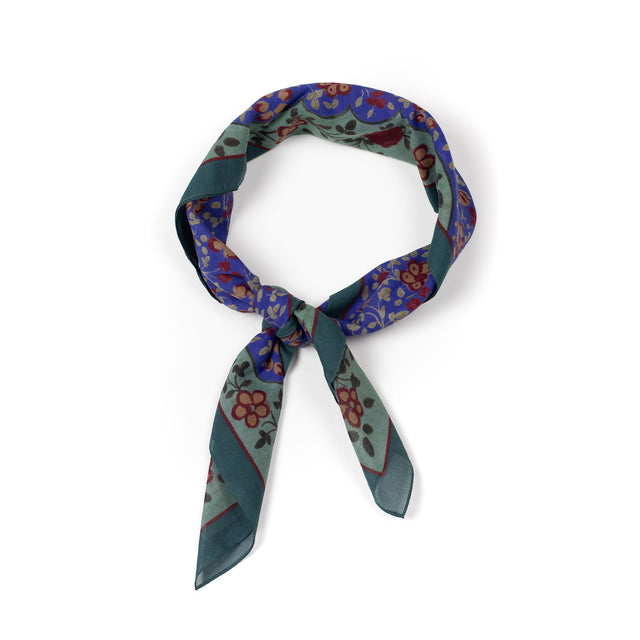 Bandana in purple Ispahan folk pattern cotton voile