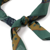 Bandana In Green Ispahan Folk Pattern Cotton Voile