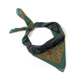 Bandana In Green Ispahan Folk Pattern Cotton Voile