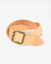 OGL Double Prong Garrison Buckle Leather Belt - Natural
