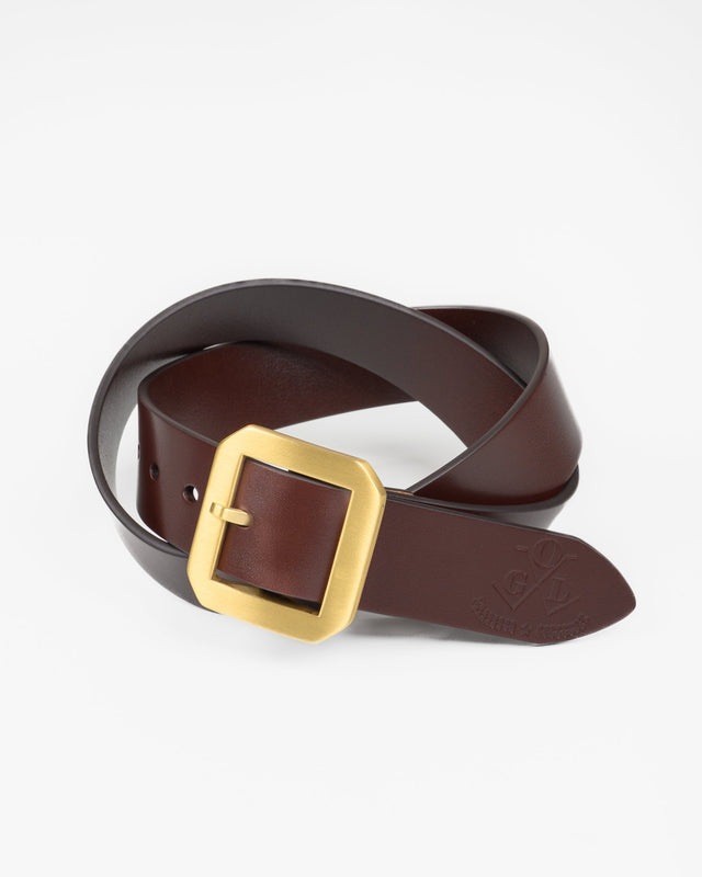 OGL Single Prong Garrison Buckle Leather Belt - Tan