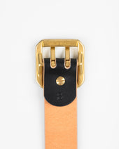 OGL Double Prong Garrison Buckle Leather Belt - Hand-Dyed Black