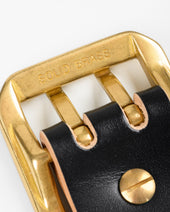 OGL Double Prong Garrison Buckle Leather Belt - Hand-Dyed Black