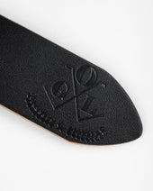 OGL Double Prong Garrison Buckle Leather Belt - Hand-Dyed Black