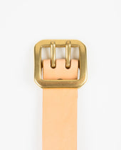 OGL Double Prong Garrison Buckle Leather Belt - Natural