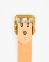 OGL Double Prong Garrison Buckle Leather Belt - Natural