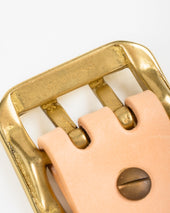 OGL Double Prong Garrison Buckle Leather Belt - Natural