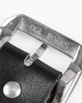OGL Single Prong Garrison Buckle Leather Belt - Black