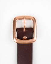 OGL Single Prong Copper Garrison Buckle Leather Belt - Full Dyed Tan