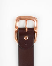 OGL Single Prong Copper Garrison Buckle Leather Belt - Full Dyed Tan