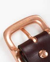 OGL Single Prong Copper Garrison Buckle Leather Belt - Full Dyed Tan