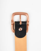 OGL Single Prong Copper Garrison Buckle Leather Belt - Hand Dyed Black