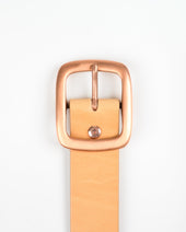 OGL Single Prong Copper Garrison Buckle Leather Belt - Natural