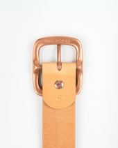 OGL Single Prong Copper Garrison Buckle Leather Belt - Natural