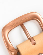 OGL Single Prong Copper Garrison Buckle Leather Belt - Natural
