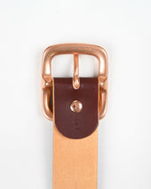 OGL Single Prong Copper Garrison Buckle Leather Belt - Hand Dyed Brown
