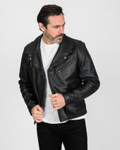 Iron Heart x Simmons Bilt Deerskin Pacific Rider's Jacket - Black