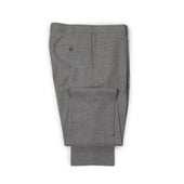 Manhattan pleated high-rise tapered trousers in light grey fresco wool