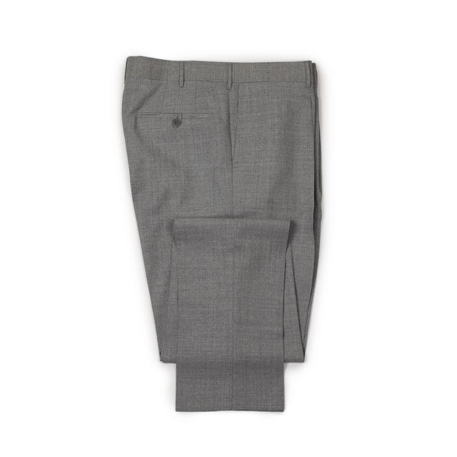 Manhattan pleated high-rise tapered trousers in light grey fresco wool