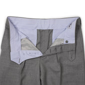 Manhattan Pleated High Rise Tapered Trousers In Fresco Wool