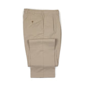 Brooklyn double-pleated high-rise trousers in cement cotton linen