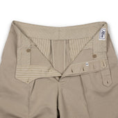Brooklyn Double Pleated High Rise Trousers In Cotton Linen
