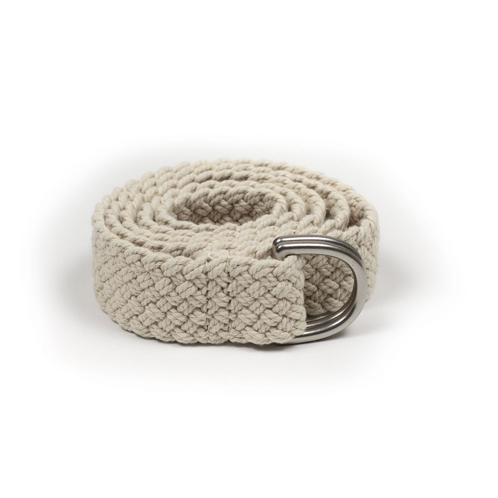 Braided D Ring Belt In Off White Cotton