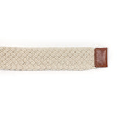Braided D Ring Belt In Off White Cotton