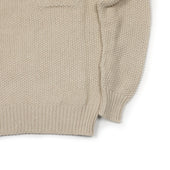 Stitch Collared Sweater In Buttermilk Cotton And Linen