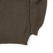 Stitch Collared Sweater In Dusty Olive Cotton And Linen