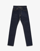 21/23oz Ultra Heavy Raw Selvedge Denim Relaxed Tapered Cut Jeans - Indigo