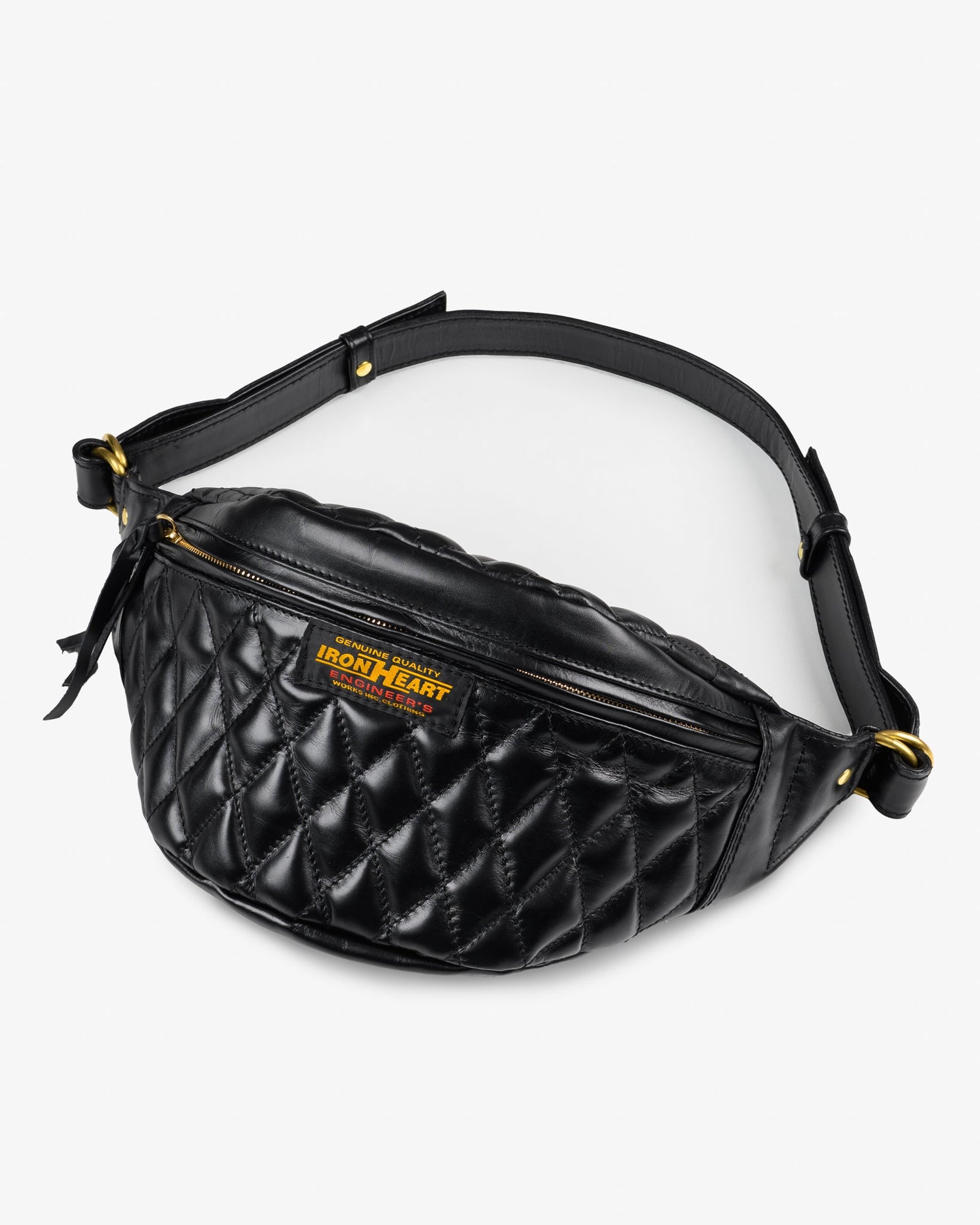 Diamond Stitched Leather Waist Bag