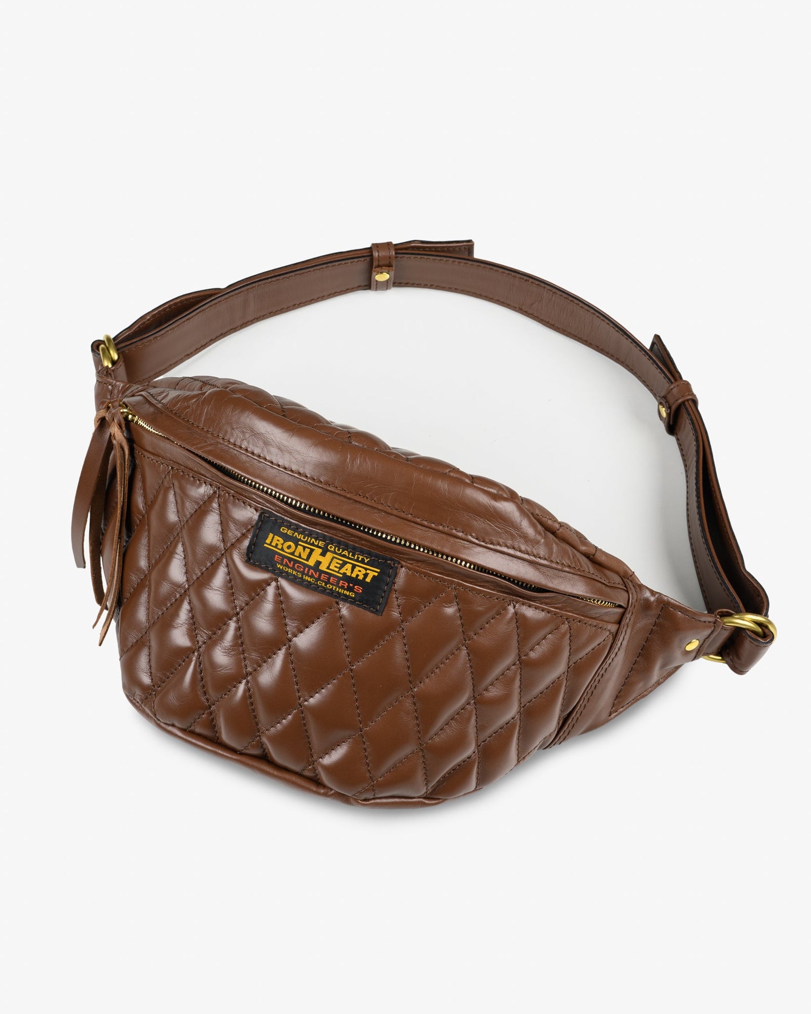 Diamond Stitched Leather Waist Bag