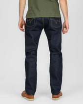 21/23oz Ultra Heavy Raw Selvedge Denim Relaxed Tapered Cut Jeans - Indigo